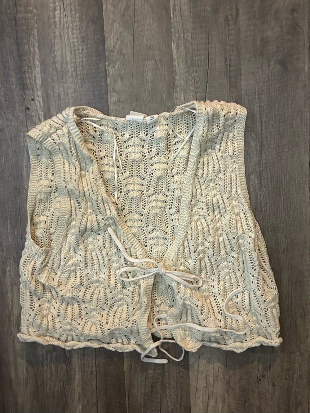 Roxy cream crochet knit vest